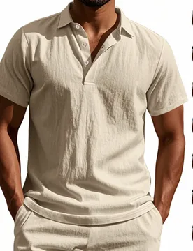 Summer New Men's Shirt British Style Loose Trendy Breathable Linen Casual Polo Collar Series POLO Shirt Short Sleeve - Aliexpress - FashionsVida