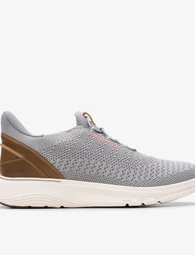 Mens Motion Trek Lo Grey Knit Trainers - Size Uk 6 - Clarks - FashionsVida