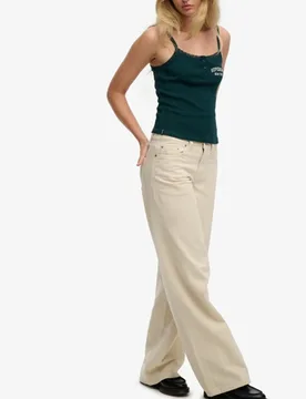 Superdry Damen Mid Rise Baggy Hose Cream - Größe: 26/32 - 79.99 - FashionsVida