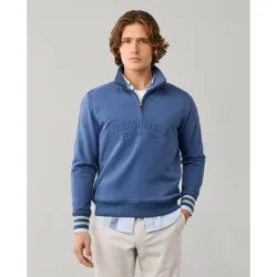 Sudadera de hombre con media cremallera y diseño de estilo universitario