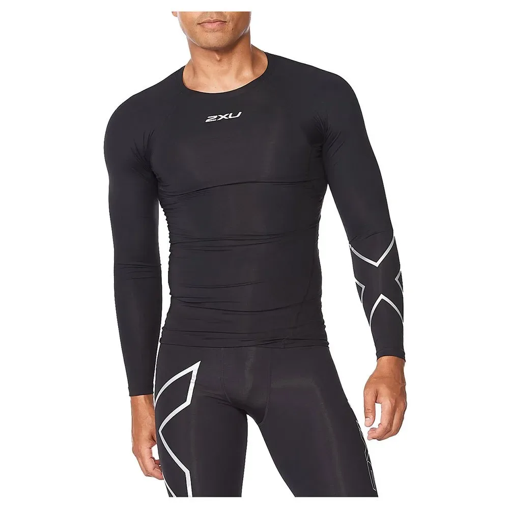 Core Compression Long Sleeve T-shirt Black / Silver S Men - 2XU - FashionsVida