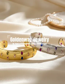 Bucci Style Fine Jewelry 18K Yellow White Gold Filled Rainbow Gemstone Segrinato Wide Bangles Women's Silver Open Cuff Bracelet - Aliexpress - FashionsVida