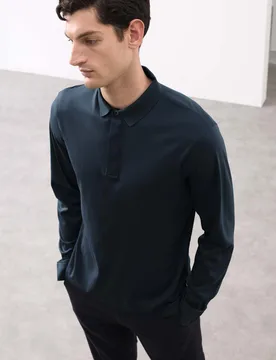 Pure Supima® Cotton Polo Shirt Dark Navy male - Autograph - FashionsVida