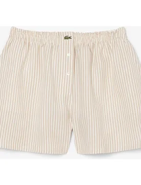 Pantalón de mujer corto oversized de mezcla de lino en rosa - Lacoste - FashionsVida