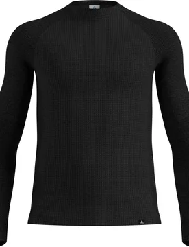 Première couche technique en laine de mérinos - Seamless Performance Baselayer Top Crew Neck M Black en Laine - Taille XL - Noir - Odlo - FashionsVida
