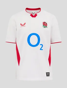 Junior England Rugby 25/26 Home Shirt - Brilliant White WHITE JS male - Castore - FashionsVida