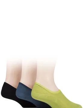 Mens 3 Pair Plain Hi Cut Bamboo Liners Vintage Blue 7-11 - Assorted - Size: 7-11 Mens - SockShop - FashionsVida