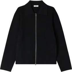 Cárdigan de punto de hombre con cremallera y cuello de camisa