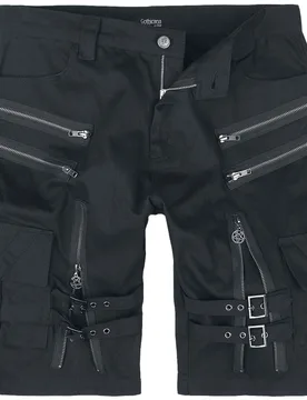 Gothic Short - Shorts with straps, buckles and zipper - M bis XXL - für Männer - Größe L - schwarz - Männer - male - Gothicana by EMP - FashionsVida