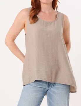 Womens Sleeveless Top - Mocha - Size Medium/large - Blue Vanilla - FashionsVida