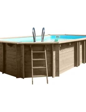 Piscina madera ovalada 672x472x146cm - GRE - FashionsVida