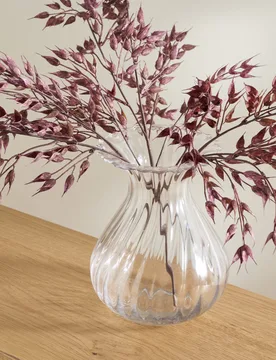 M&S Fluted Glass Bouquet Vase Clear - M&S - FashionsVida