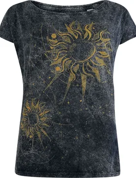 T-Shirt - Marylin - M bis XXL - für Damen - Größe M - schwarz/grau - Frauen - female - Outer Vision - FashionsVida