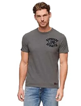 Maglietta A Maniche Corte Vintage Athletic Chest Mid Grey Marl S - Superdry - FashionsVida