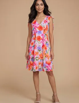 Women's Purple Floral Drawstring Seam Detail Printed Mini Dress Size: 10 - Floral - Size: 10 - Dorothy perkins - FashionsVida
