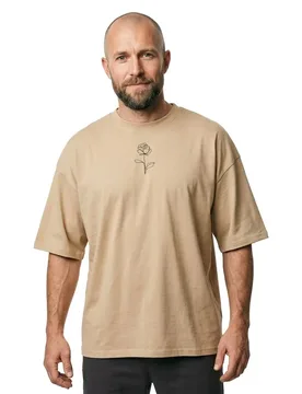 T-shirt à Manches Courtes Spring Rosespring Rose Huge Union Beige L - Mc Clothes - FashionsVida
