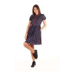 Robe Courte à Manches Courtes Sandy Navy Blue 42