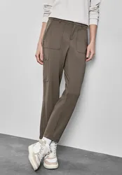 Jersey Twill Cargo-Hose female Braun