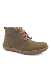 Women's Leather Chunky Lace Ankle Boots in Olive Size: 6 - Olive - Size: 6