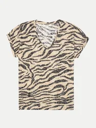 T-Shirt mit Animal-Print Mehrfarbig XS