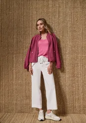 Straight Leg Hose im Casual Fit mit Turn-Up female Weiß
