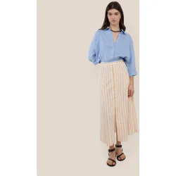 Falda midi de mujer de rayas camille