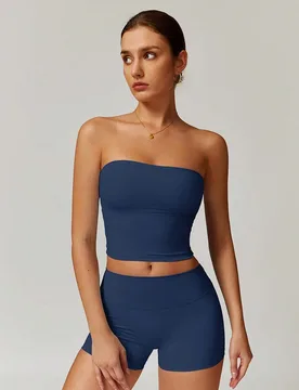 Conjunto de fitness para mujer de 2 piezas con sujetador deportivo + pantalones cortos de cintura alta, para yoga, gimnasio, correr, entrenamiento y u - Shein - FashionsVida