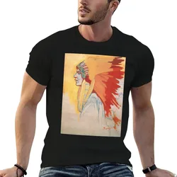 Alphonse Mucha - Sioux Indian - Study, tempera on canvas / 1908 T-Shirt Water Resistant Casual T-Shirt