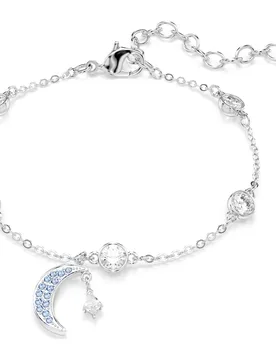 Braccialetto Symbolica, Taglio Round, Luna, Blu, Placcato rodio OS - Swarovski - FashionsVida