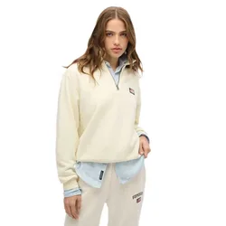 Felpa Con Mezza Zip Athletic Collared Off White L