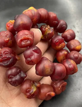 Amber Old Beeswax Buddha Head , Matte Frosted Zodiac Pig Bead Bracelet - Aliexpress - FashionsVida