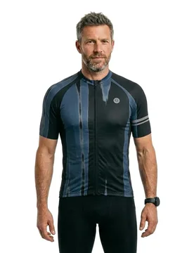 Maglia A Maniche Corte Vertical Paint Performance Steel Blue - AGU - FashionsVida