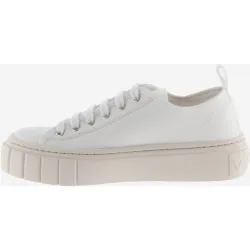 Zapatillas de lona de mujer con sello de goma y suela gruesa
