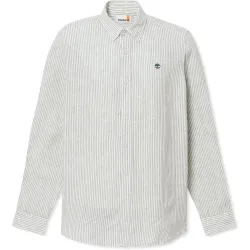Camisa de lino de hombre de rayas corte regular