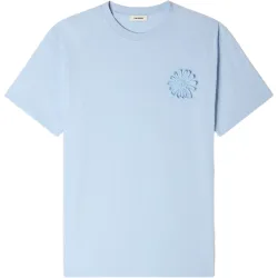 Camiseta manga corta hombre algodón flor ganchillo bordada