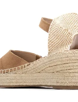 Alpargatas con cuña de mujer de piel - Refresh - FashionsVida