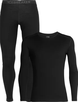 Première couche en laine de mérinos - Pack M Merino 260 Tech LS Crewe Black en Laine - Icebreaker - FashionsVida