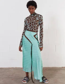 Women's Jacquard Mint Midi Skirt Size: 10 - Mint - Size: 10 - House of Holland - FashionsVida