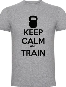 T-shirt à Manches Courtes Keep Calm And Train Heather Grey M - Kruskis - FashionsVida