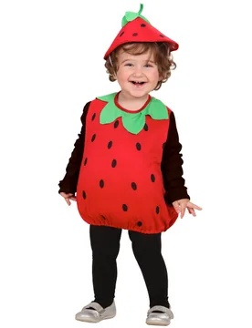 Süsse Erdbeere Kinderkostüm Obst rot-grün - Widmann - FashionsVida