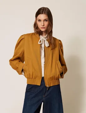 Blouson en gabardine avec fronce - TWINSET - FashionsVida