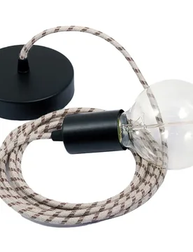 Cables Suspension Luminaire Rd53 Stripes 50 Cm Tree Bark / Black One Size - Creative - FashionsVida