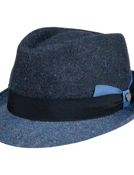 Classic Twotone Trilby Wool Hat by - blue - Female - Size: M (57-58 cm) - Lierys - FashionsVida