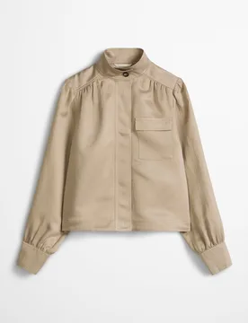 Chaqueta de cuello alto suelta fabricado con una mezcla de tencel™ lyocell y lino - MARC O'POLO - FashionsVida