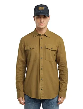 Chemise à Manches Longues Marine Slim Dark Fawn GD M - G-Star - FashionsVida