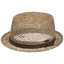 Vented Straw Pork Pie Hat by - nature - Female - Size: L (58-59 cm)