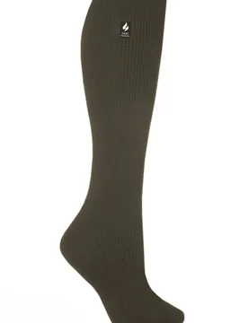 Women's 1 Pair SockShop Long 2.3 TOG Thermal Socks Olive 4-8 Ladies - Green - Size: Small - Heat Holders - FashionsVida