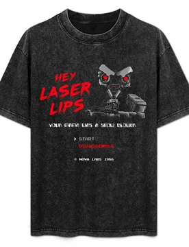 Laser Lips T-Shirt Plus Size Loose Fit T-Shirt - Aliexpress - FashionsVida
