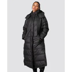 Womens Ladies Intrepid Long Puffer - Black, Size: Medium Rubber - Size Medium