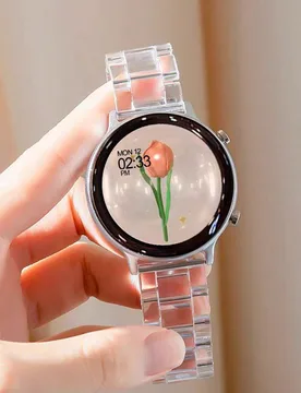 Pieza Correa de reloj de galaxia de resina transparente de hielo de 20 mm/22 mm con hebilla plateada compatible con Samsung de 40/42/43/44/45/46/47 mm - Shein - FashionsVida